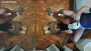 see this latina milf blowjob on her knees?