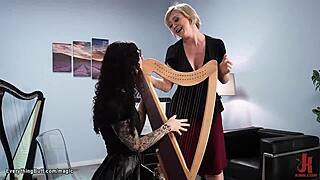 just another day with a goth teen 18+ slamming a busty professor with anal strapon action