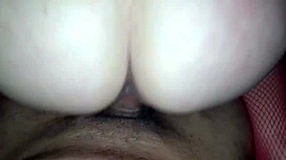 Brazilian Amateur with Perfect Big White Ass Rides Reverse Cowgirl in Red Lingerie