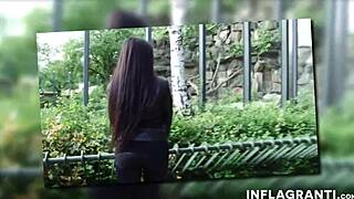 Slutty Latina cutie gets rammed hard outdoors by a lucky guy. What a wild scene!