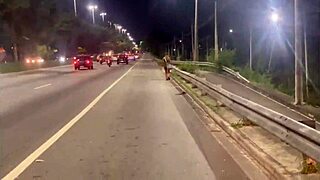 Brazilian Wife Flashes and Kisses Young Girlfriend Hard