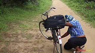 yo dude, check this white ass queen get banged hard in the village bush by a stranger