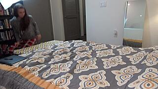 scarlet datz gets wild in a raw pov casting session on a cozy california sofa