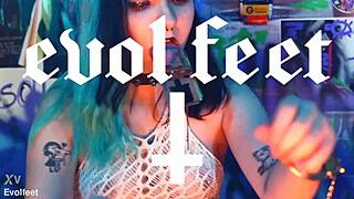 Bratty girl trains in footjob worship