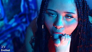 Bratty girl trains in footjob worship