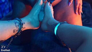 Bratty girl trains in footjob worship