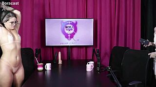 blonde slut and hot redhead get naked for tantric massage in sheer red lingerie