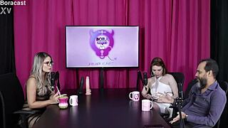 blonde slut and hot redhead get naked for tantric massage in sheer red lingerie