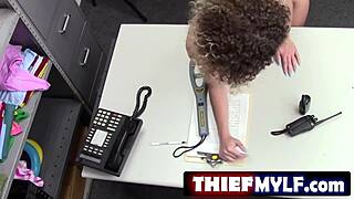 Caught bent over in office, feeling exposed and excited