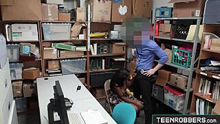 office guard fucks young 18+ ebony shoplifter daya knight