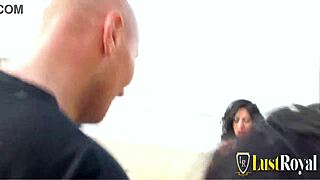 Horny Sluts with Perfect Bodies Fucked Hard Doggystyle in Sandy Threesome FFM