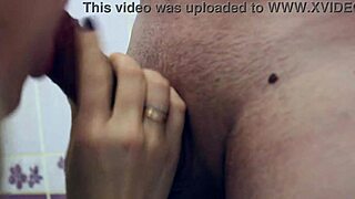 spying on her step son in the shower - washed his cock sucked jerked off and finished in the mouth of the mom said thank you and left