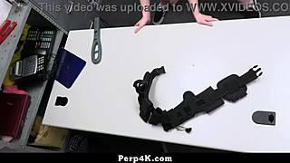 babe bent over and punished for shoplifting, riding in cowgirl position at the shop