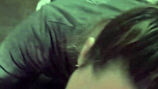 Before work, my latina girlfriend in panties and thong gives sloppy deepthroat blowjob to my cock.