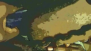 Ebony Amateurs Tag Team with Dildo and Tongue