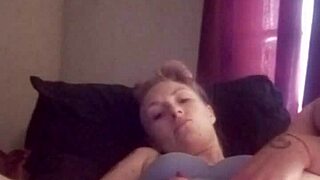 horny snow bunny plays with toys on her shaved pussy