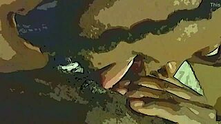 Ebony Amateurs Tag Team with Dildo and Tongue