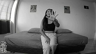 latina friend after 24 months chatting does porn casting with fucking and blowjob 😈