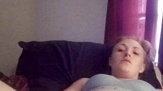 horny snow bunny plays with toys on her shaved pussy