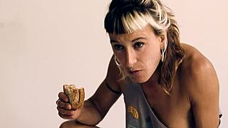 Enjoying Food While Riding In Reverse Cowgirl Position With A Fetish Twist.