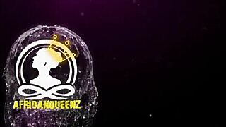 Africanqueenz gets her pussy filled with two big cocks in a sexy threesome scene