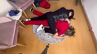 watch these naughty and shy lesbians scissoring and reaching orgasm