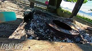 Hot brazilian girls kissing in outdoor lesbian preparation