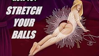 Wanna learn ball stretching with this hot audio guide for guys?