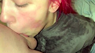 Pretty girl licks balls before hard sloppy throat fucking and deepthroat domination with choking.