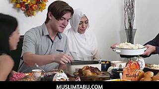muslimtabu - thanksgiving dinner turns into hijab girlfriend pounding