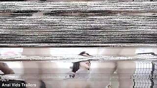 Anna de Ville teeches Chrystal Sinn to drink and gape balls deep anal dp