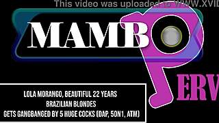 i’m overwhelmed watching lola morango, a stunning 22-year-old brazilian blonde, take on 5 huge cocks in a raw gangbang.