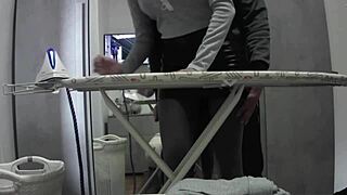 Desperate housewife orgasms during workday in pantyhose