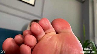 Wow! Goddess Teases With Pink Oily Soles in Foot Fetish Closeup
