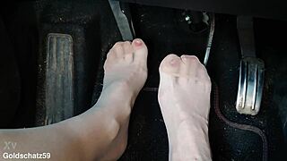 Mature Woman Pumps In Birkenstocks With Nylon Feet