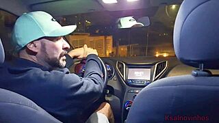 Married Redhead Flashes Ass to Driver, Fucks on Street