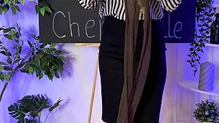 Wow, this mature teacher in sheer brown pantyhose is pure fire! 🔥