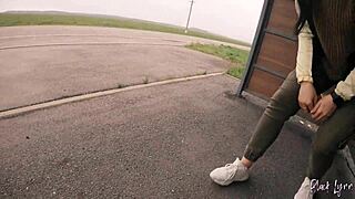 Uh, I’m so nervous, givin’ a risky blowjob at the bus station, ya know?