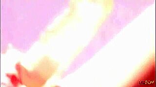 lewd blonde lesbians eat each other out in the bath before they fuck themselves with a dildo