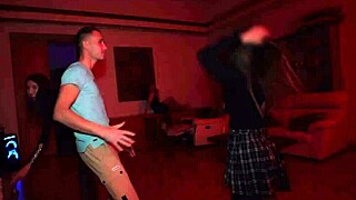 Students partying hard with cum in mouth?