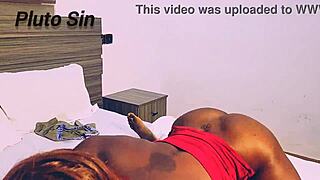 Jasmine Candy in red dress rides hard in Lagos hotel