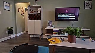 home alone with horny step sister autumn flowers, bent over for pov blowjob, riding big ass tits.