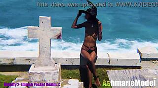 Slut Majick Topless in Public Cemetery!