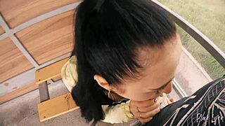 Uh, I’m so nervous, givin’ a risky blowjob at the bus station, ya know?