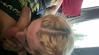 caught on bus without ticket, forced to suck inspector's cock