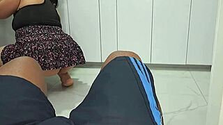 stepson banging stepmom’s pussy hard in the kitchen... damn hot! 🔥