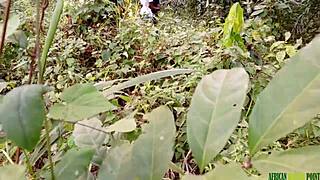 fucking in the bush with a black fat pussy!
