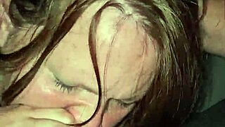 Wife moans deeply while spitting on cock and deepthroating.