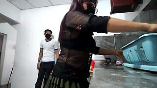 the neighbor masturbates while peeking at me like a pervert