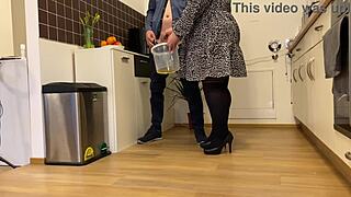 gorgeous mother in law sucks cock in pantyhose and stockings